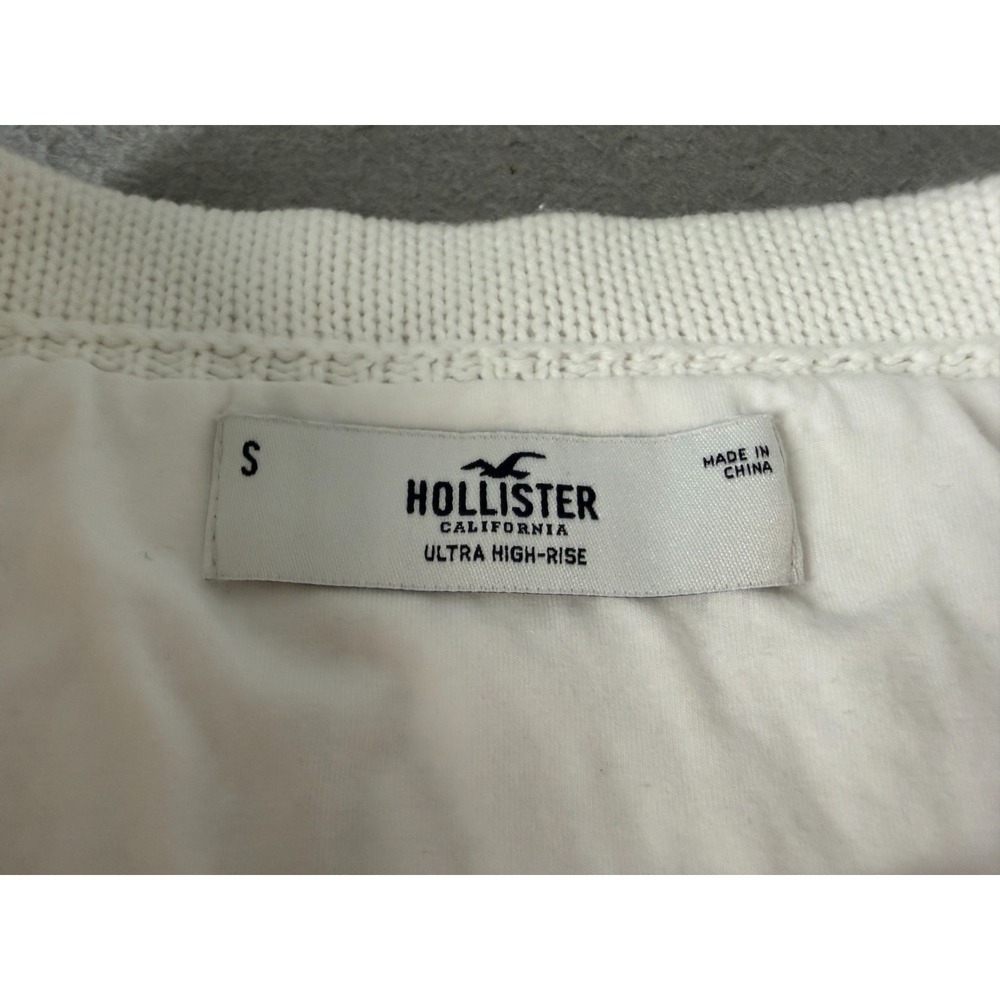 Hollister Mini Skirt Womens S White Crochet Ultra High Rise Y2K Coquette Coastal - Picture 10 of 13